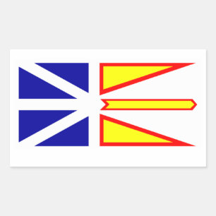 Adesivo Retangular Bandeira de Terra Nova e Labrador, Canadá.