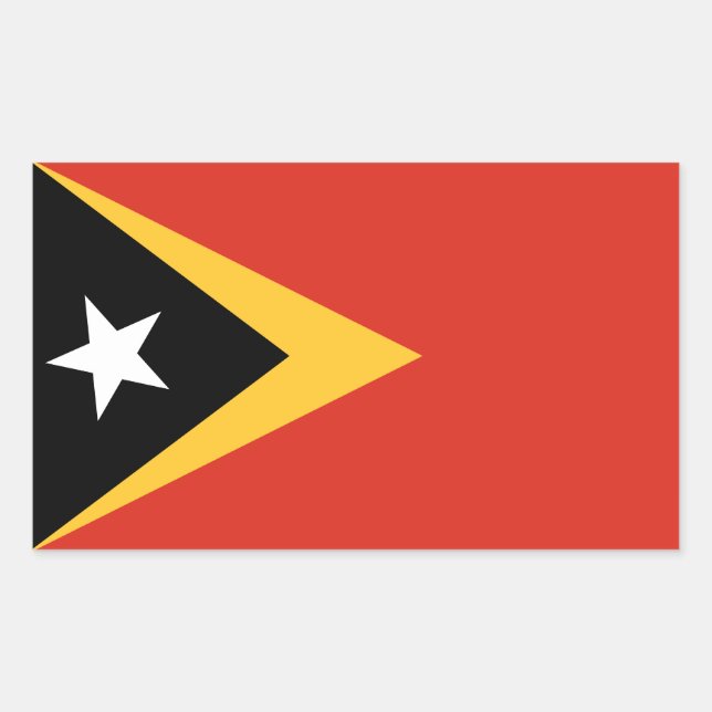 Adesivo Retangular Bandeira de Timor Leste (Frente)