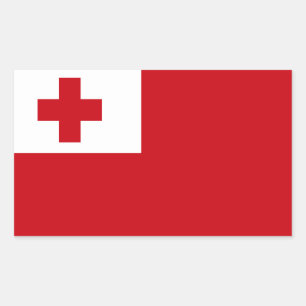 Adesivo Retangular Bandeira de Tonga
