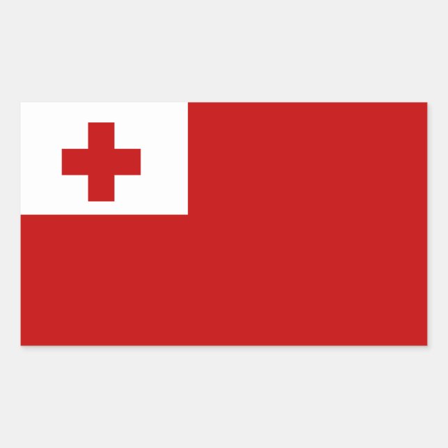 Adesivo Retangular Bandeira de Tongan, Bandeira de Tonga (Frente)