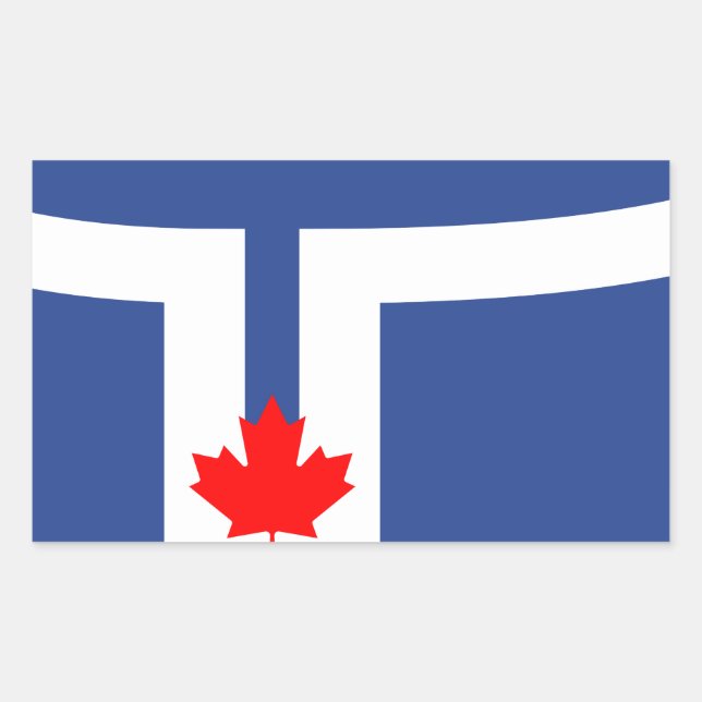 Adesivo Retangular Bandeira de Toronto, Ontário (Frente)