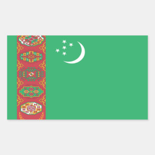 Adesivo Retangular Bandeira de Turkmenistan