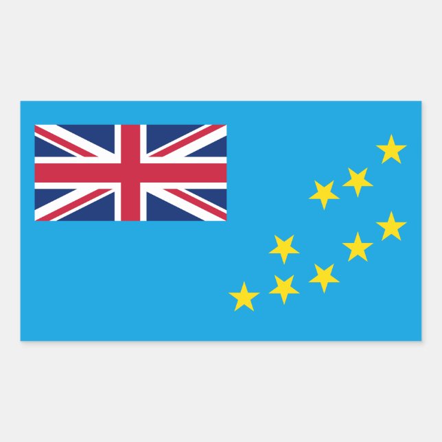 Adesivo Retangular Bandeira de Tuvalu (Frente)
