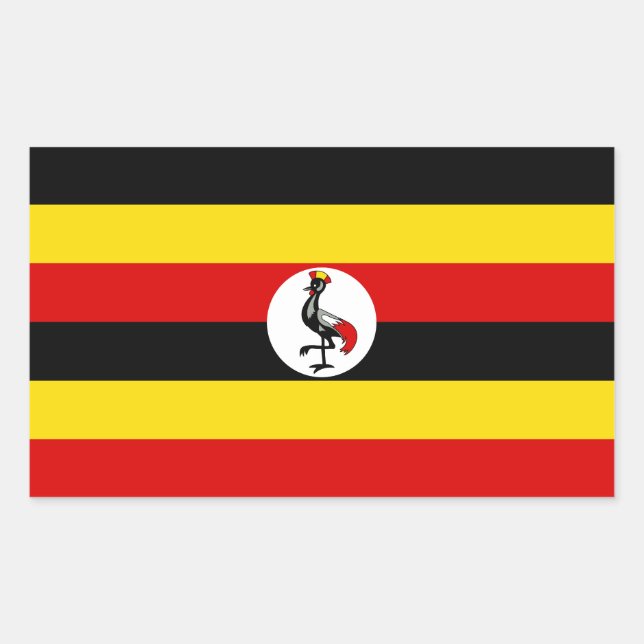 Adesivo Retangular Bandeira de Uganda (Frente)