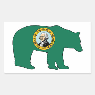 Adesivo Retangular Bandeira de Washington