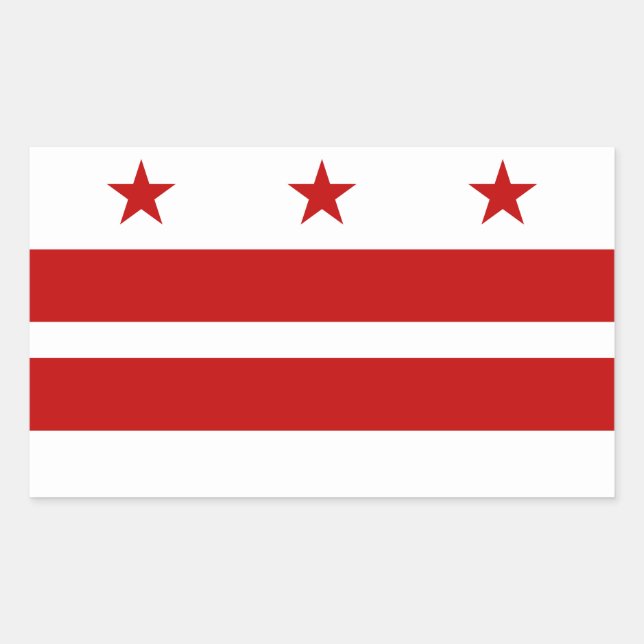 Adesivo Retangular bandeira de Washington DC (Frente)