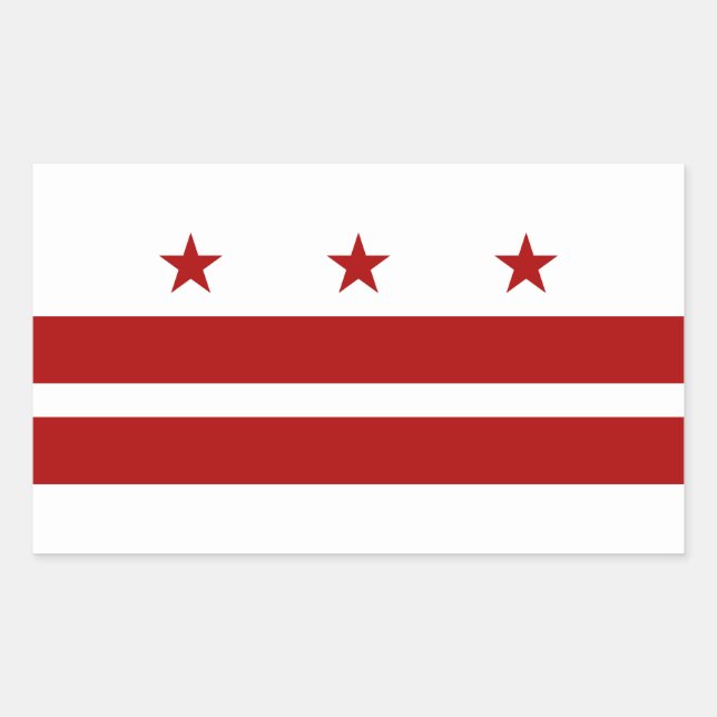 Adesivo Retangular Bandeira de Washington DC (Frente)