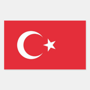 Adesivo Retangular Bandeira Decal da Turquia