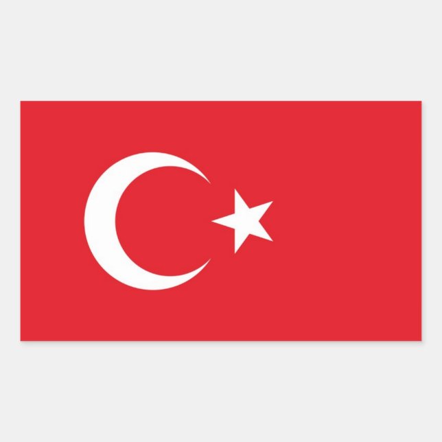 Adesivo Retangular Bandeira Decal da Turquia (Frente)