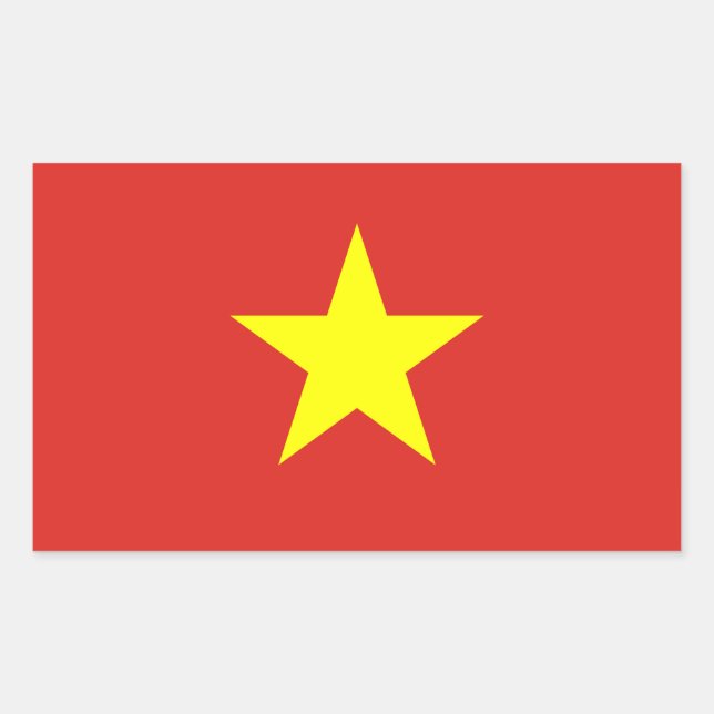 Adesivo Retangular Bandeira Decal do Vietname (Frente)