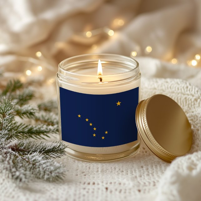 Adesivo Retangular Bandeira do Alasca Azul e Dourado (Blue and Gold Alaska Flag Rectangular Sticker)