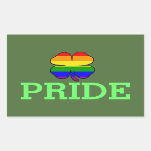 Adesivo Retangular Bandeira do arco-íris do orgulho gay Trevo