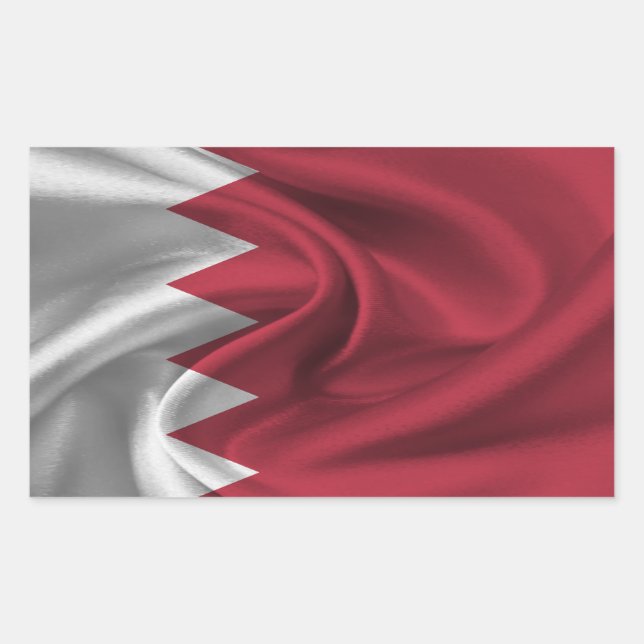 Adesivo Retangular Bandeira do Bahrein (Frente)