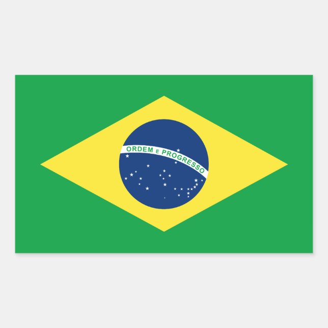 Adesivo Retangular bandeira do brasil (Frente)