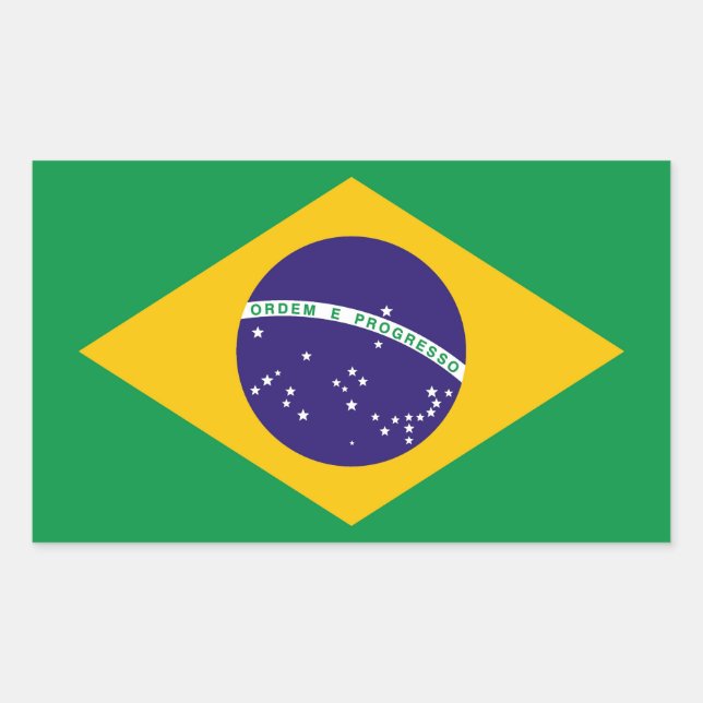Adesivo Retangular Bandeira do Brasil Bandeira do Brasil (Frente)