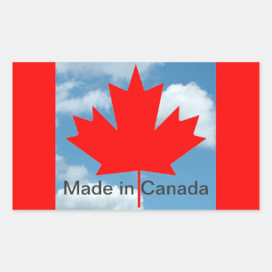 Adesivo Retangular Bandeira do Canadá, feita no Canadá