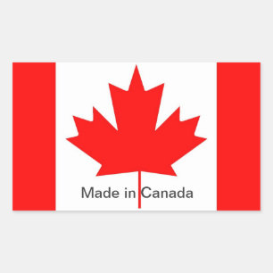 Adesivo Retangular bandeira do Canadá, feito no Canadá