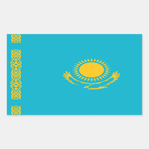 Adesivo Retangular Bandeira do Cazaquistão