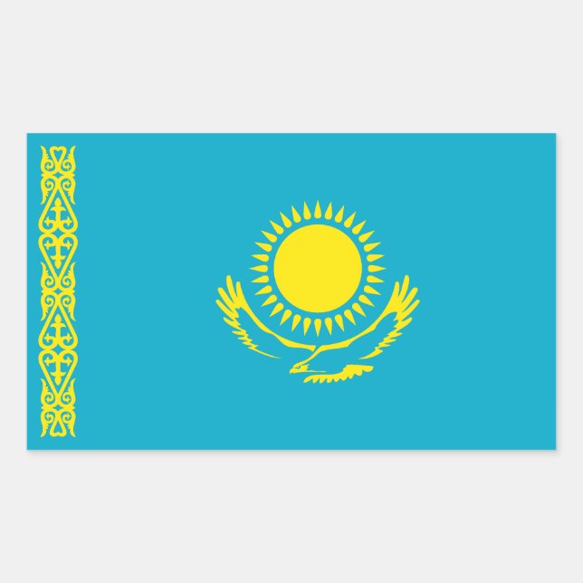 Adesivo Retangular Bandeira do Cazaquistão (Frente)