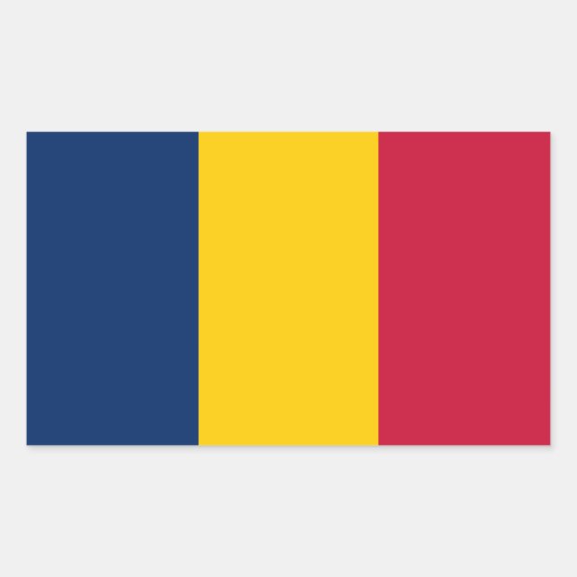 Adesivo Retangular Bandeira do Chade (Frente)