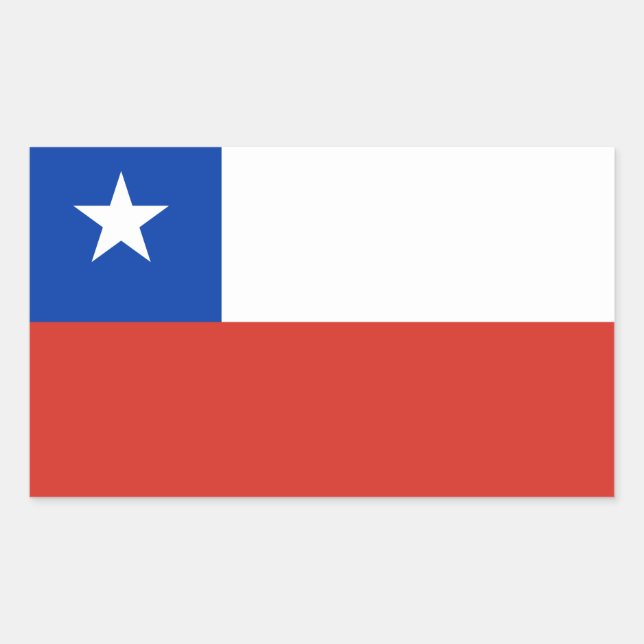 Adesivo Retangular Bandeira do Chile (Frente)