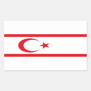 Adesivo Retangular Bandeira do Chipre norte
