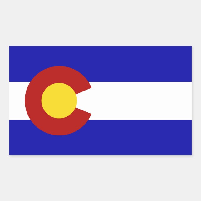 Adesivo Retangular bandeira do Colorado (Frente)