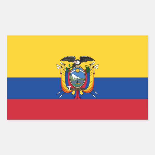 Adesivo Retangular Bandeira do Equador (Frente)