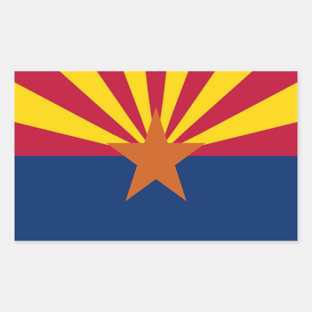 Adesivo Retangular Bandeira do Estado da arizona, Nação dos Estados U (Frente)