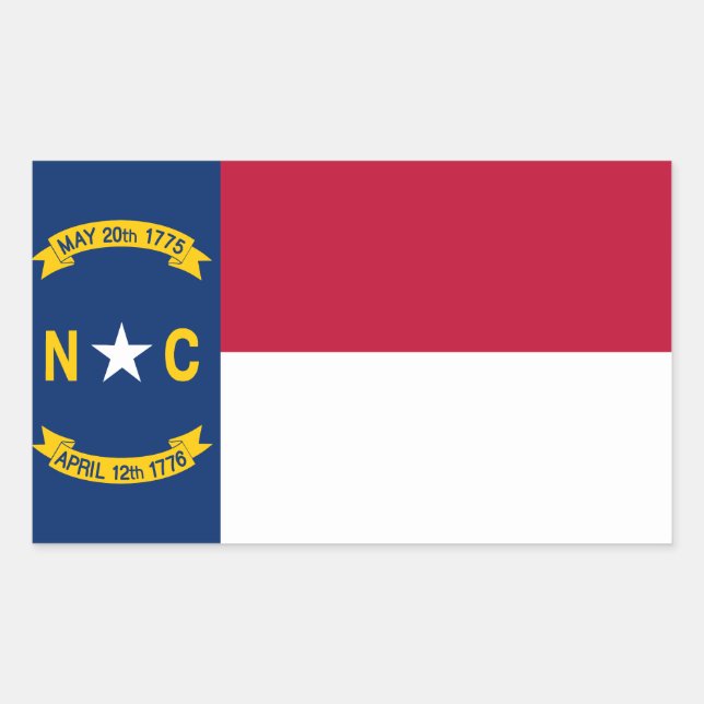 Adesivo Retangular Bandeira do Estado da Carolina do Norte (Frente)