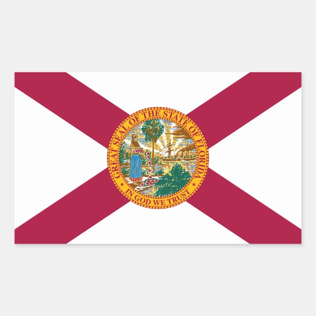Adesivo Retangular Bandeira do Estado da Flórida (Frente)