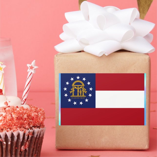 Adesivo Retangular Bandeira do Estado da Geórgia (Festa)