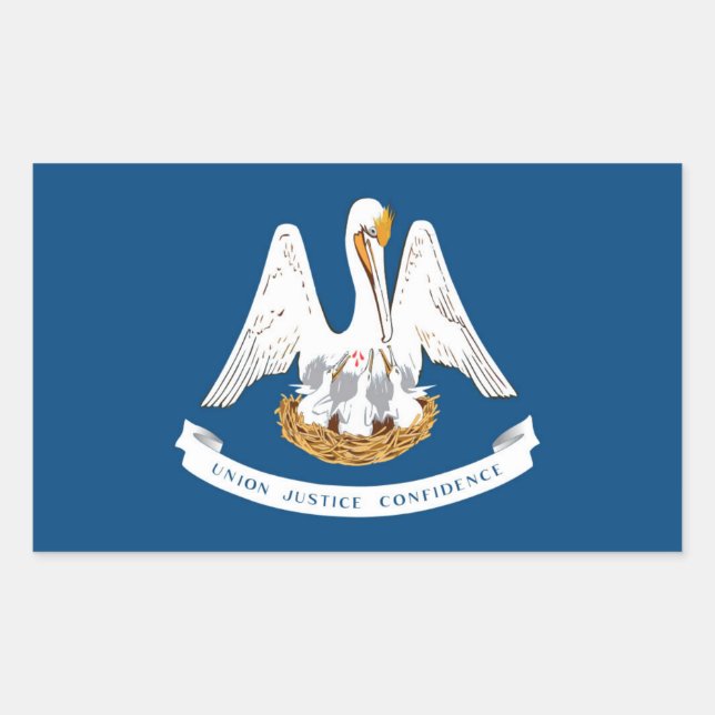 Adesivo Retangular Bandeira do Estado da Louisiana (Frente)