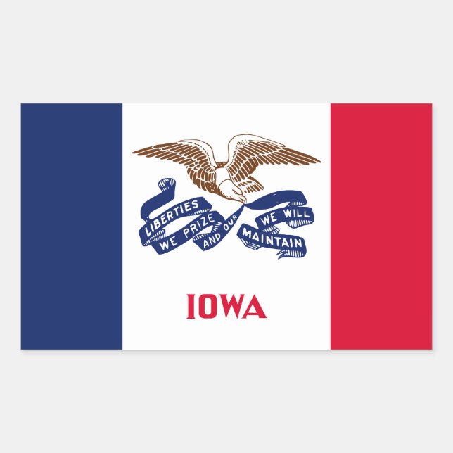 Adesivo Retangular Bandeira do Estado de Iowa (Frente)