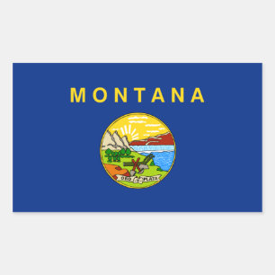 Adesivo Retangular Bandeira do estado de Montana, os Estados Unidos