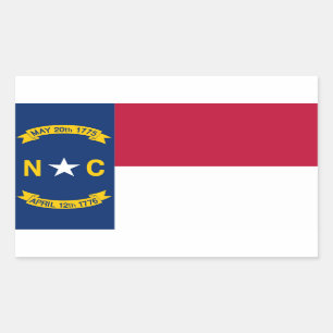 Adesivo Retangular Bandeira do estado de North Carolina