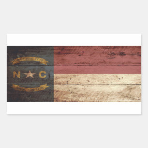 Adesivo Retangular Bandeira do estado de North Carolina na grão de