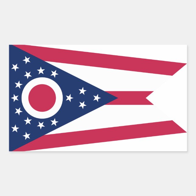 Adesivo Retangular Bandeira do Estado de Ohio (Frente)