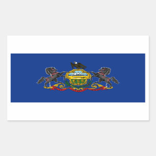 Adesivo Retangular Bandeira do estado de Pensilvânia, os Estados