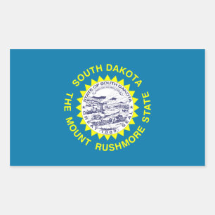 Adesivo Retangular Bandeira do estado de South Dakota, os Estados