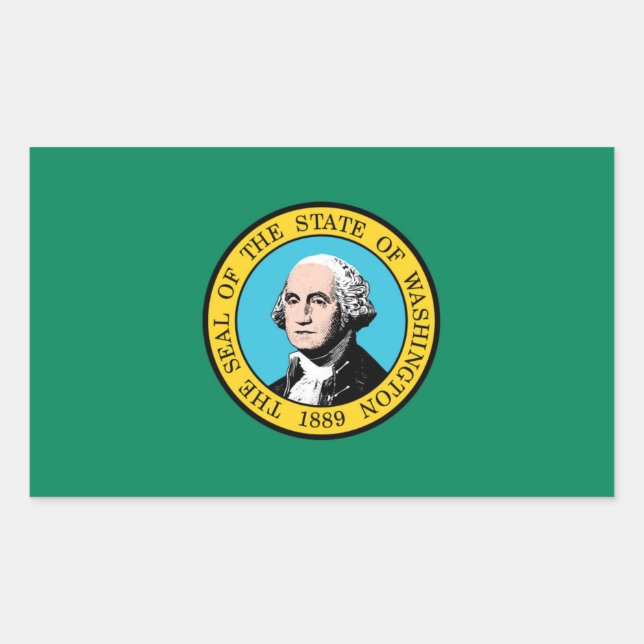 Adesivo Retangular bandeira do Estado de Washington (Frente)