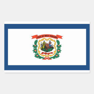 Adesivo Retangular Bandeira do estado de West Virginia