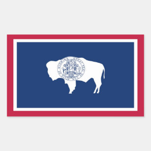 Adesivo Retangular Bandeira do estado de Wyoming