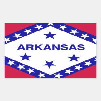 Adesivo Retangular Bandeira do estado do Arkansas