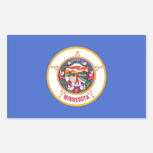 Adesivo Retangular Bandeira do Estado do Minnesota (Frente)