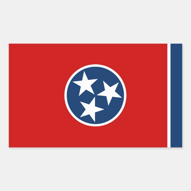 Adesivo Retangular Bandeira do Estado do Tennessee (Frente)