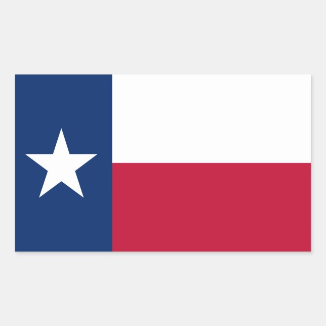 Adesivo Retangular Bandeira do Estado do Texas (Frente)