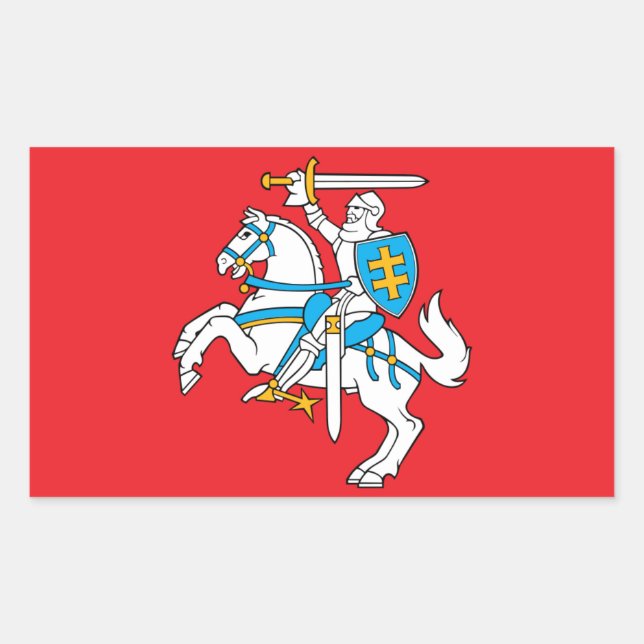 Adesivo Retangular Bandeira do Estado lituano (Frente)