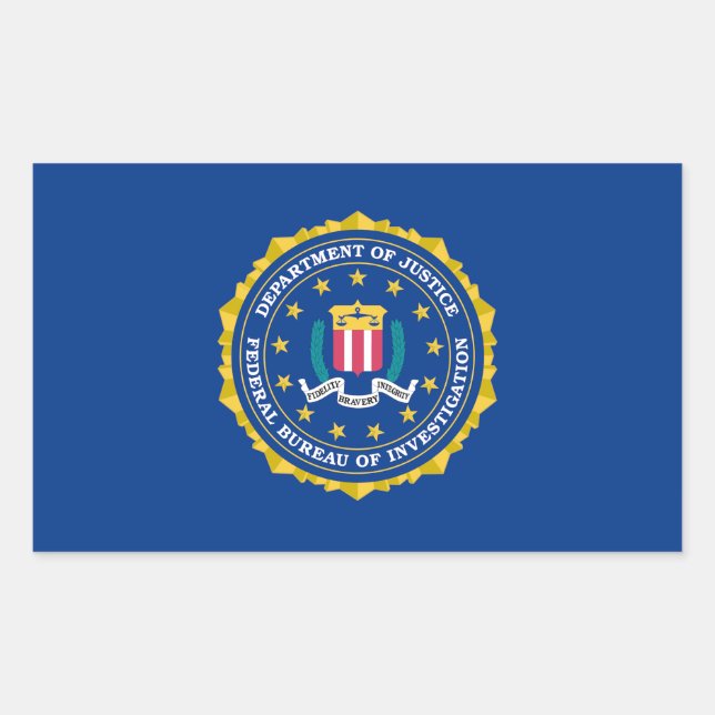 Adesivo Retangular Bandeira do FBI (Frente)