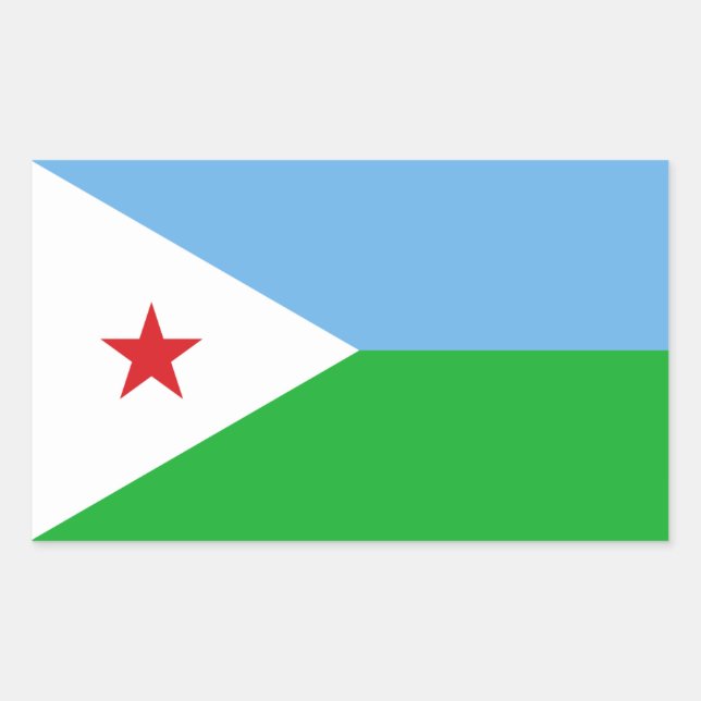 Adesivo Retangular Bandeira do Jibutiano, Bandeira do Jibuti (Frente)